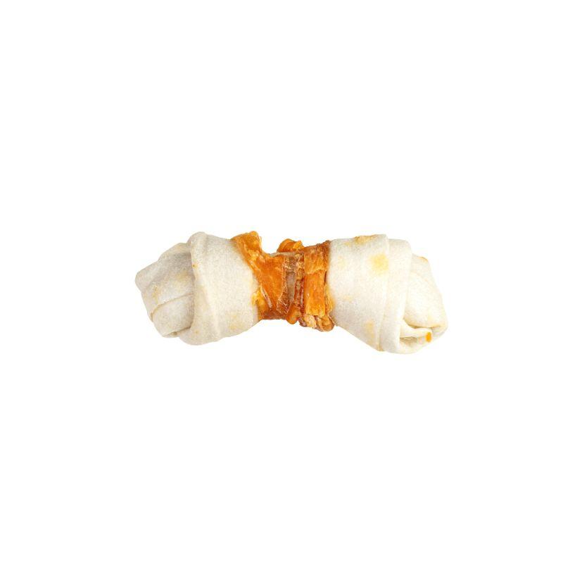Bubimex hueso anudado con pollo 10 cm sobre fondo blanco