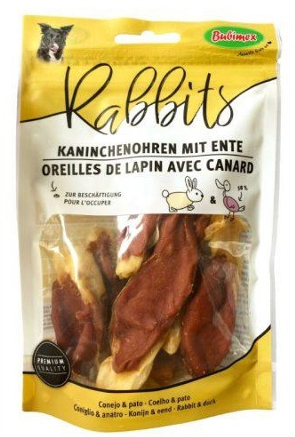 Rabbits orejas de Conejo con Pato 90g