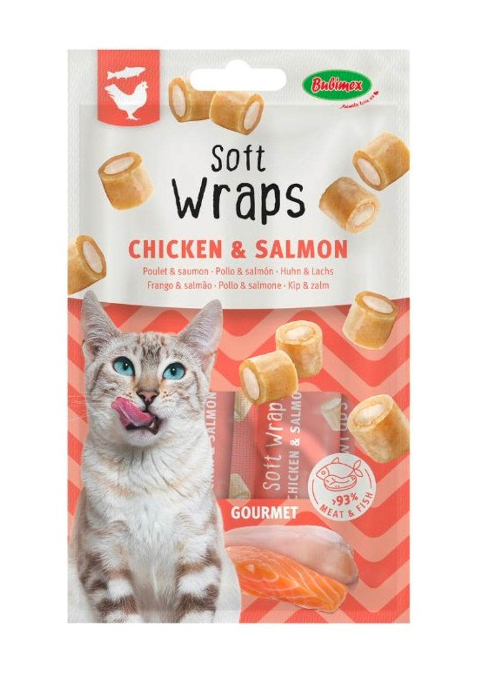 gat Soft Wraps de Pollastre i Salmó 3ud Imatge principal del producte