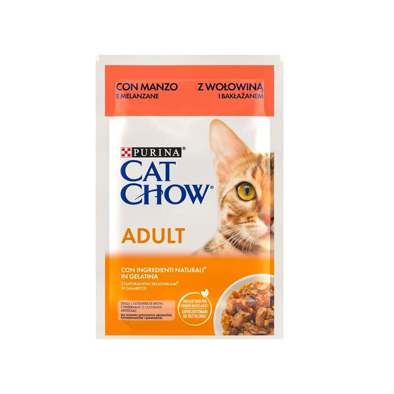 Cat Chow Purina CAT Chow con buey Pouch para gatos