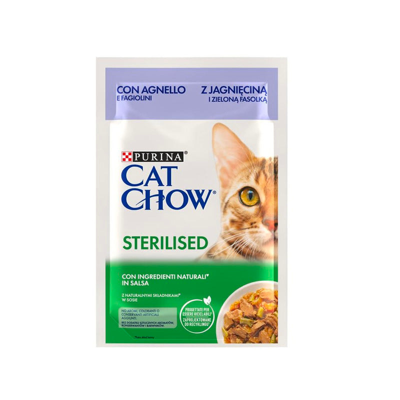 Cat Chow Purina CAT Chow Esterilitzat amb xai Pouch per a gats