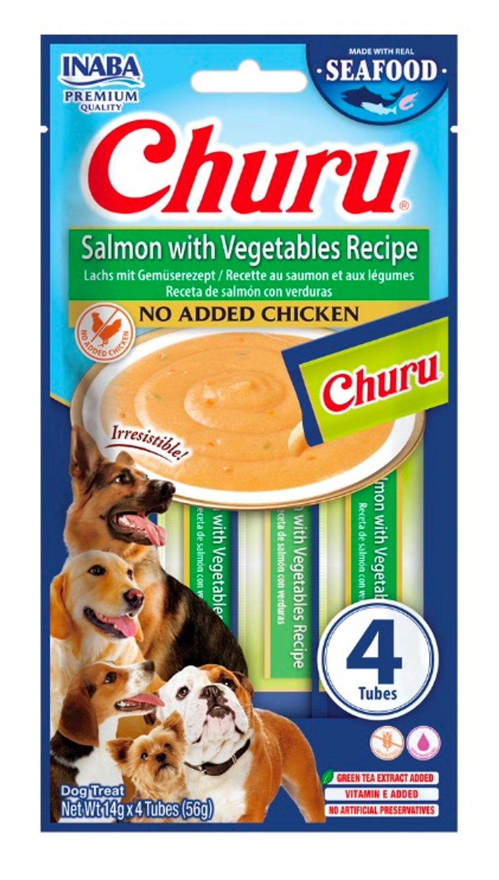 perro seafood salmón verdura 4x14gr