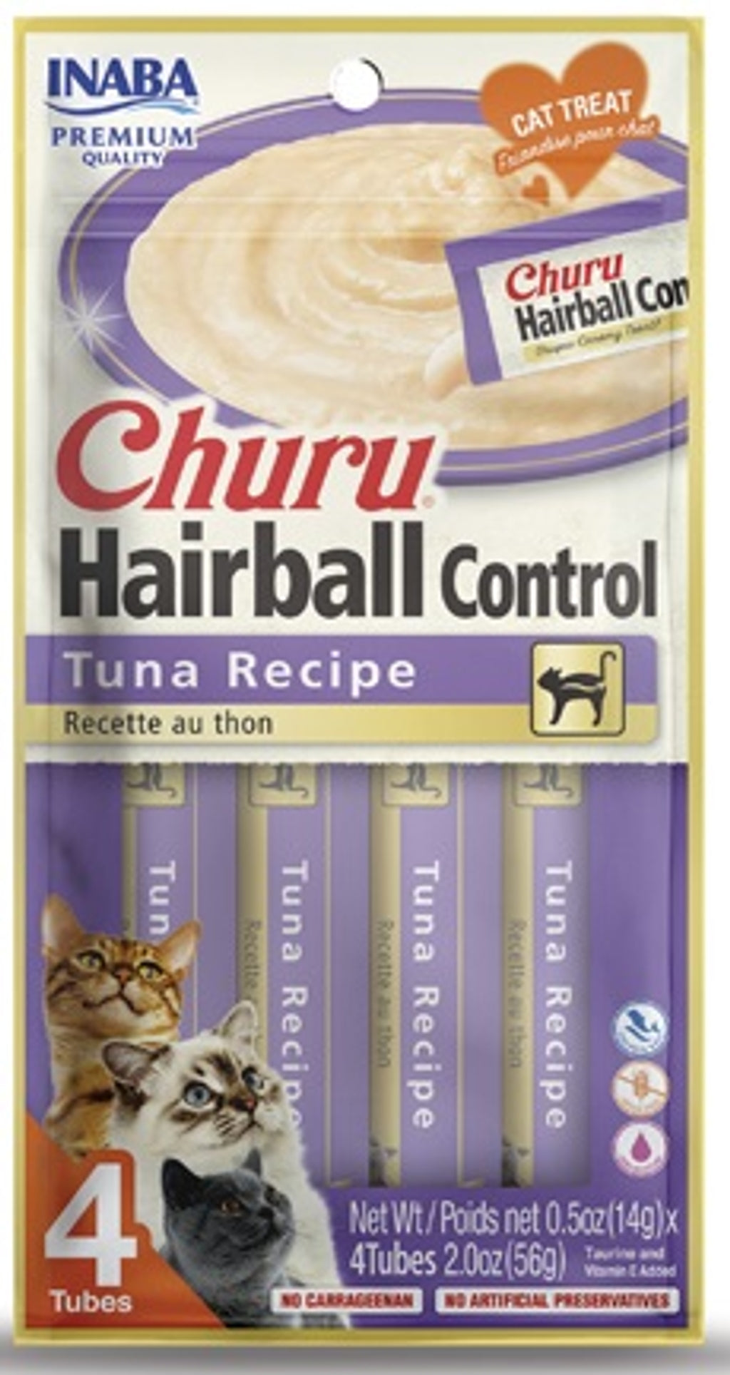 puré hairball receta de atún 4x14gr