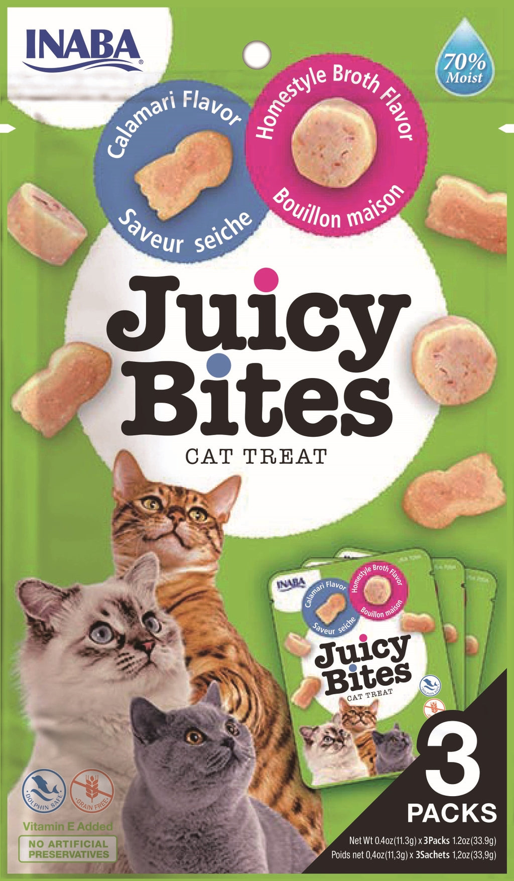 Cat Juicy Bites calamar y caldo 3x10gr Imagen principal del producto