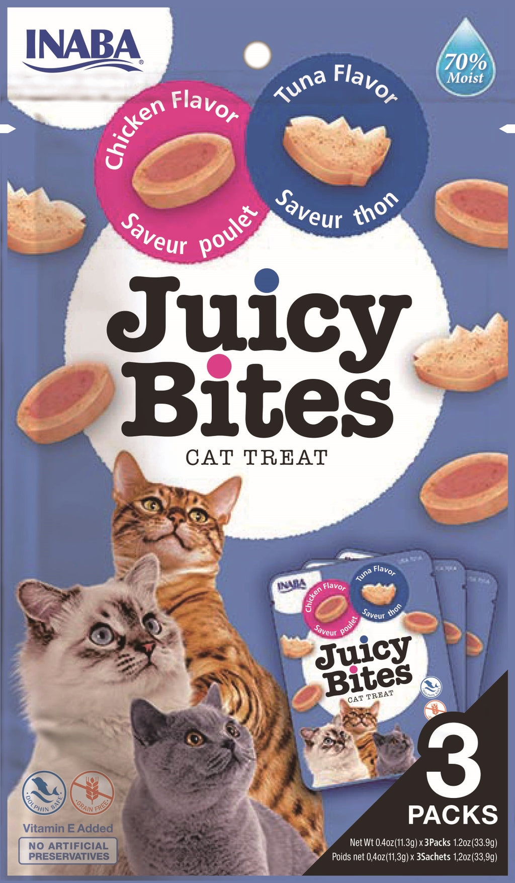 Cat Juicy Bites pollo y atún 3x10gr