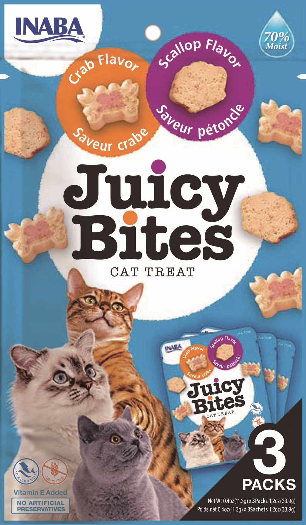 Cat Juicy Bites vieira y cangrejo 3x10gr Imagen principal del producto