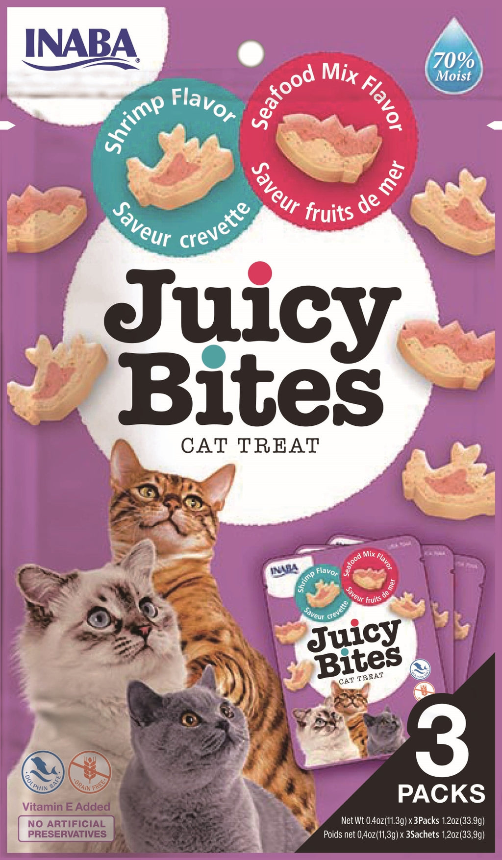 Cat Juicy Bites gamba con marisco 3x10gr Imagen principal del producto