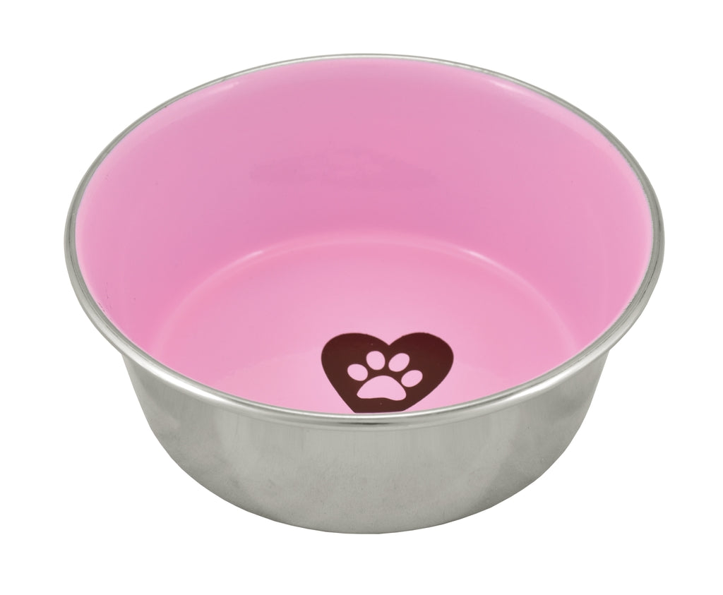 inoxidable antideslizante love paw rosa