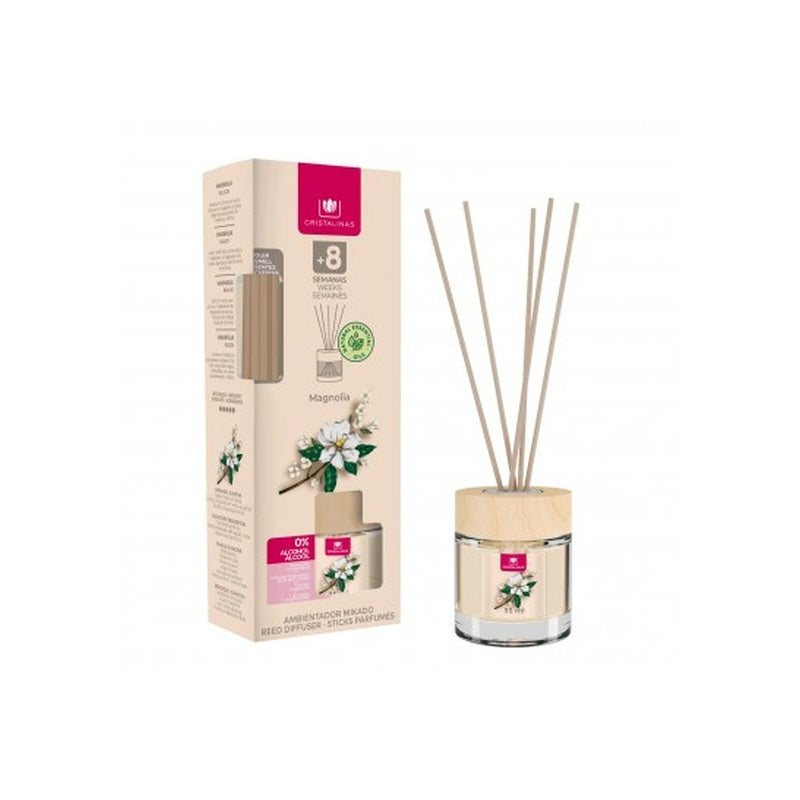 Cristalinas Ambientador Mikado Magnolia 35 ml sobre fondo blanco