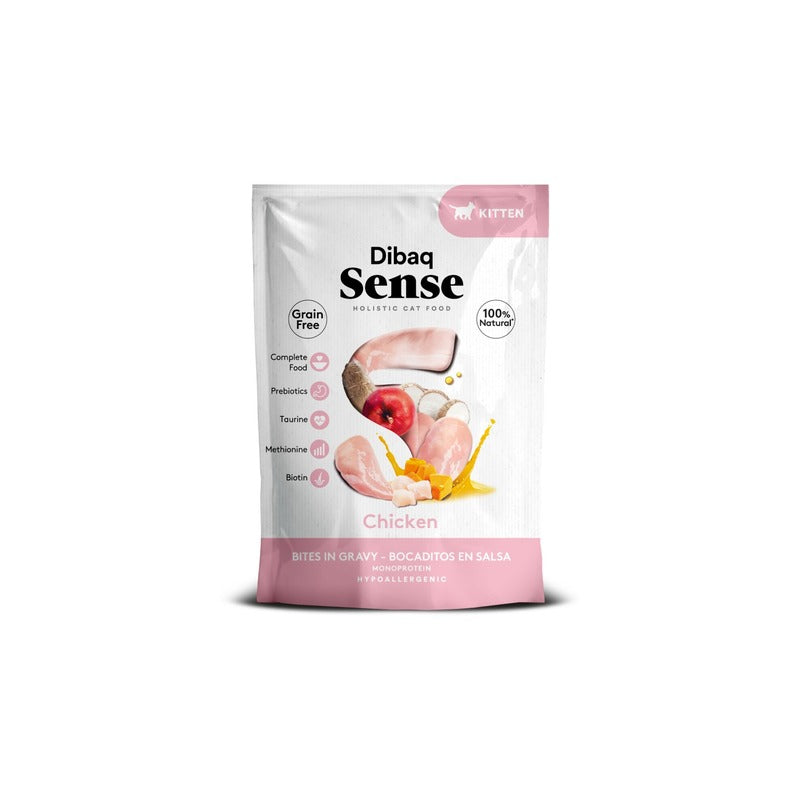 Dibaq Sense Bites Kitten Pollo pouch para gatos 100 g