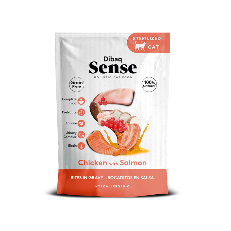 Dibaq Sense Bocaditos en Salsa Pollo y salmón Pouch para gatos