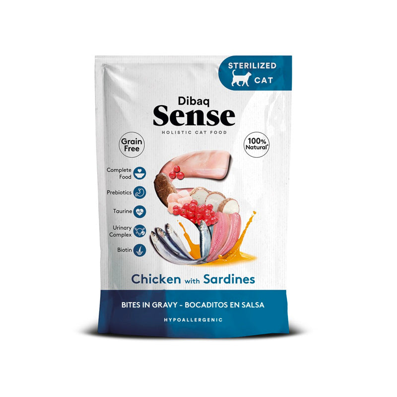 Dibaq Sense Bocaditos en Salsa Pollo y sardinas Pouch para gatos Imagen principal del producto