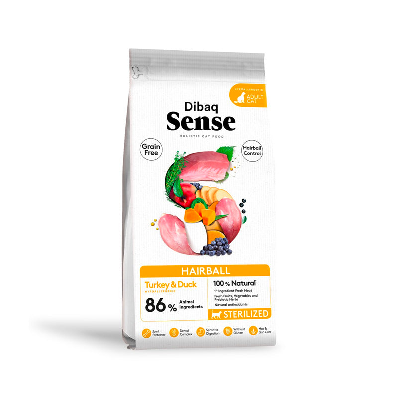 Dibaq Sense Grain Free Hairball con pavo y pato pienso para gatos