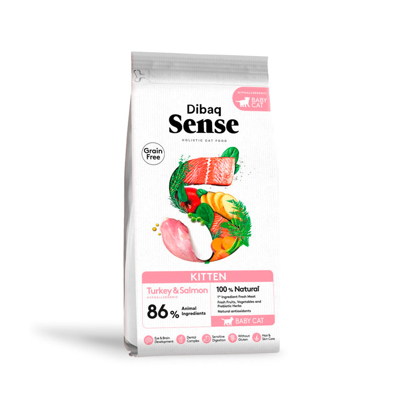 Dibaq Sense Grain Free Kitten Pavo y salmón pienso para gatitos Imagen principal del producto