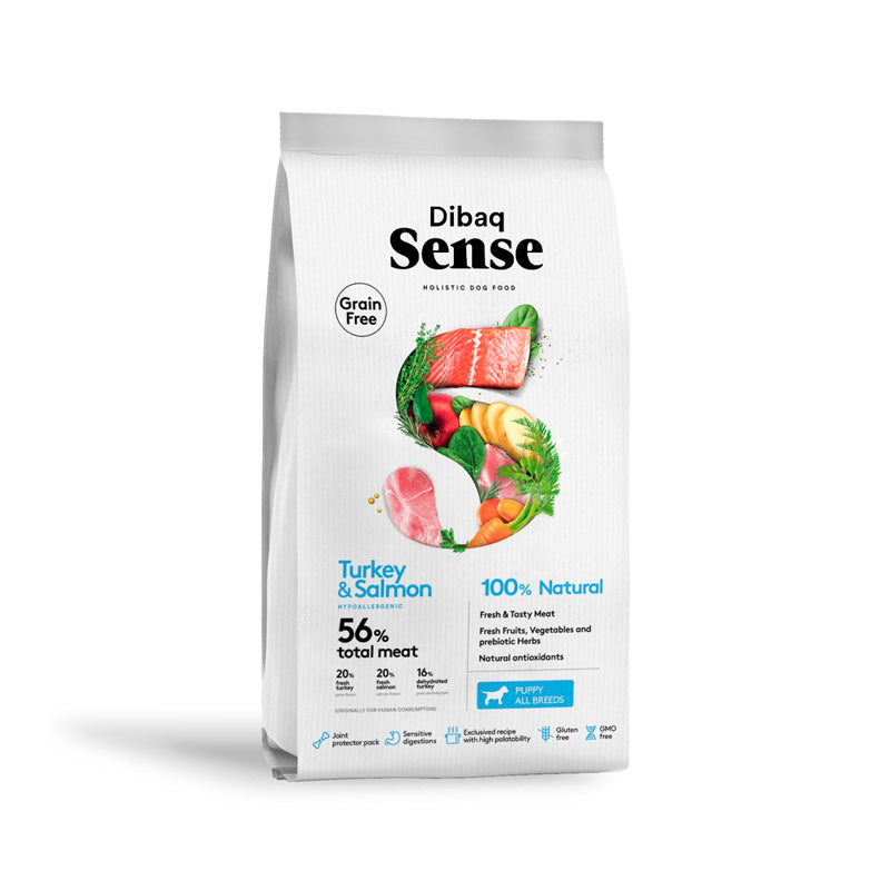 Dibaq Sense Grain Free Puppy Pavo y salmón pienso para cachorros