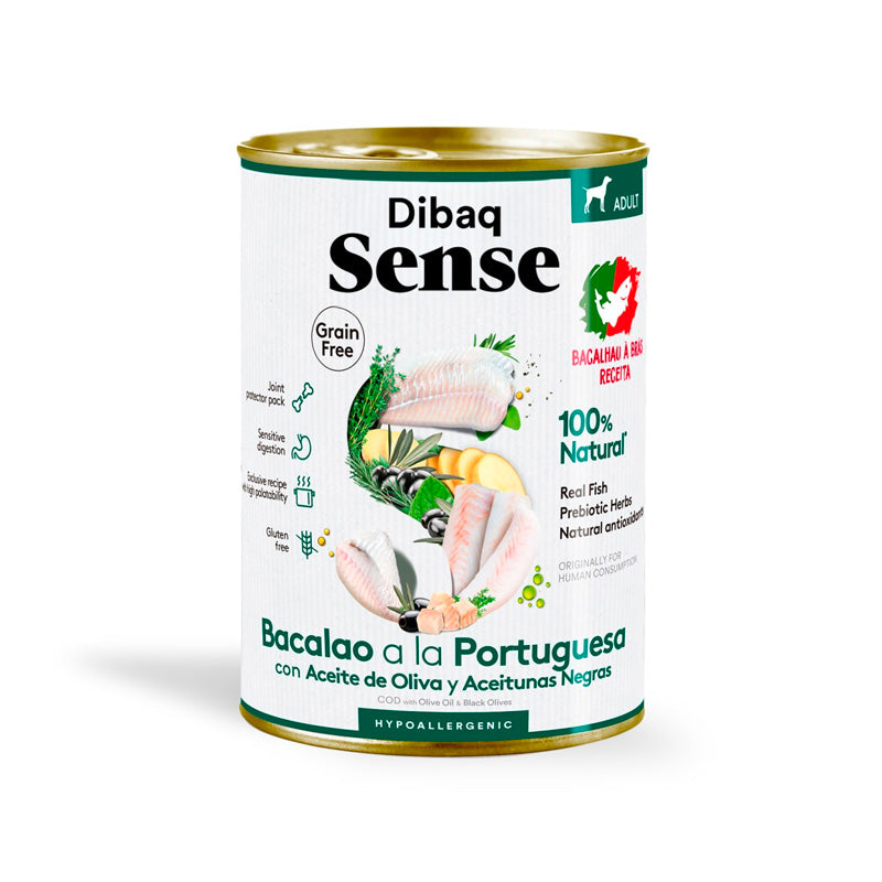 Dibaq Sense Bacallà a la Portuguesa llauna per a gossos