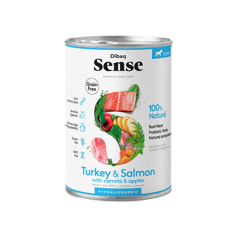 Dibaq Sense Puppy Gall dindi & Salmó llauna per a cadells Imatge principal del producte