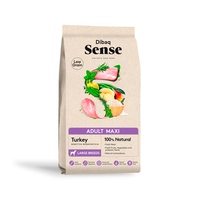 Dibaq Sense Low Grain Adult Maxi con pavo pienso para perros