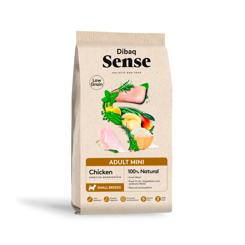 Dibaq Sense Low Grain Adult Mini con pollo pienso para perros