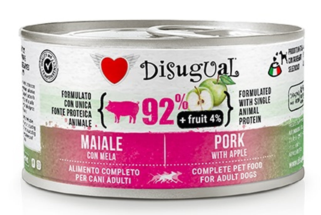 gos fruit porc amb poma