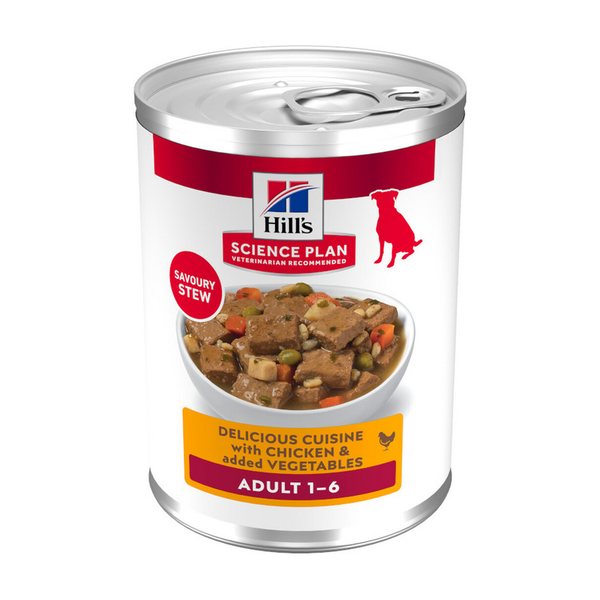Hill's Science Plan Adult estofado de pollo y verduras para perros 363 g