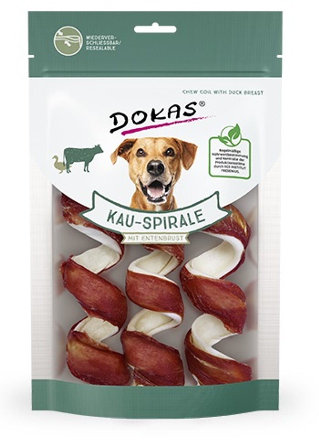 3 espirales con pechuga de pato para perro 110gr