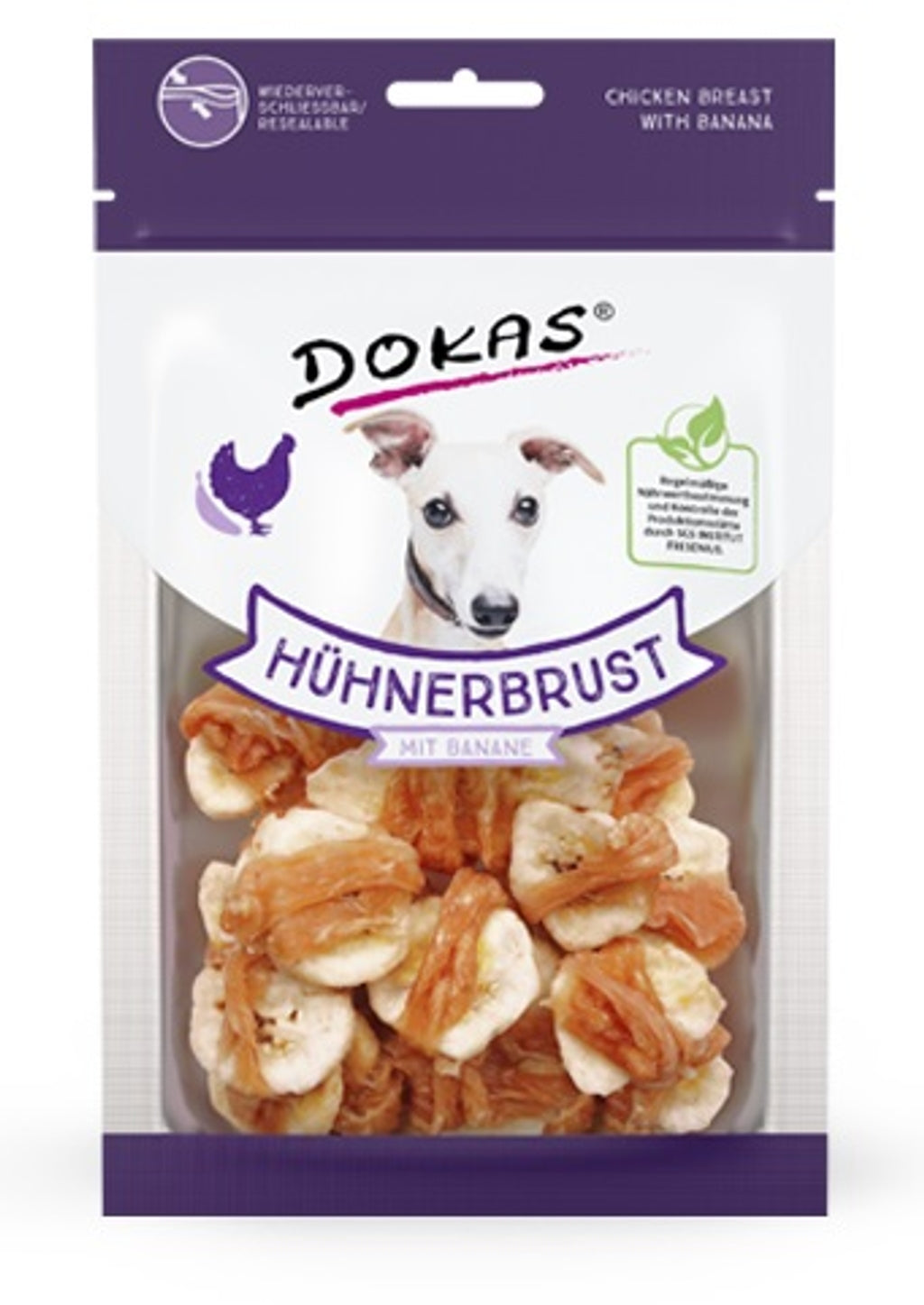 Pechuga de pollo con plátano para perro 70gr