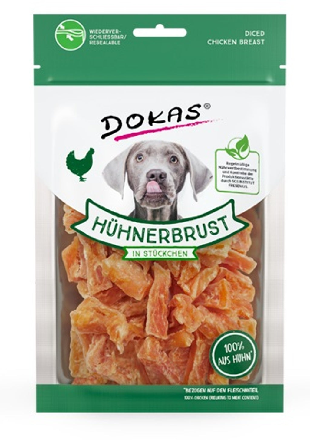 Trozos de pechuga de pollo para perro 70gr