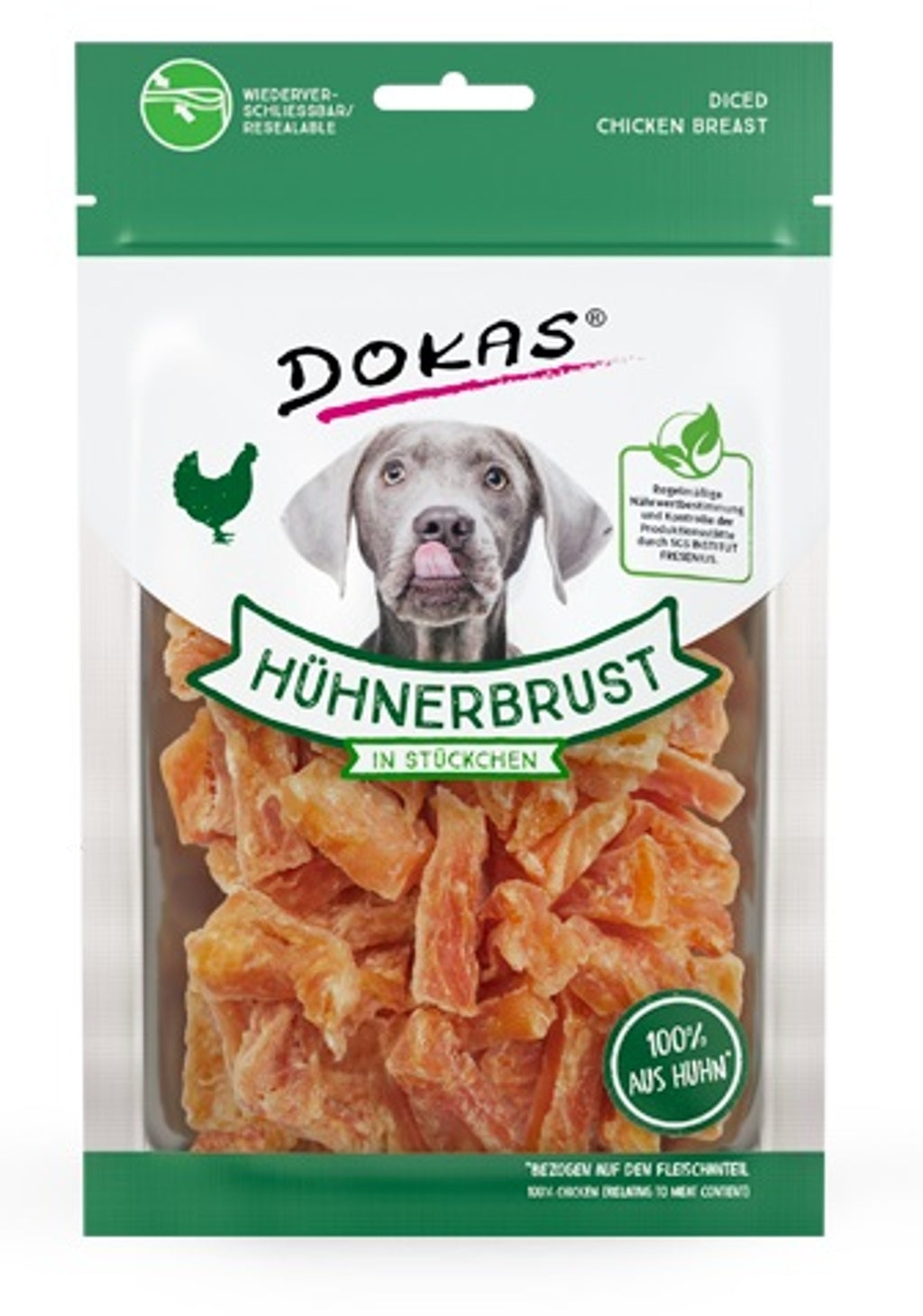 Trozos de pechuga de pollo para perro 70gr