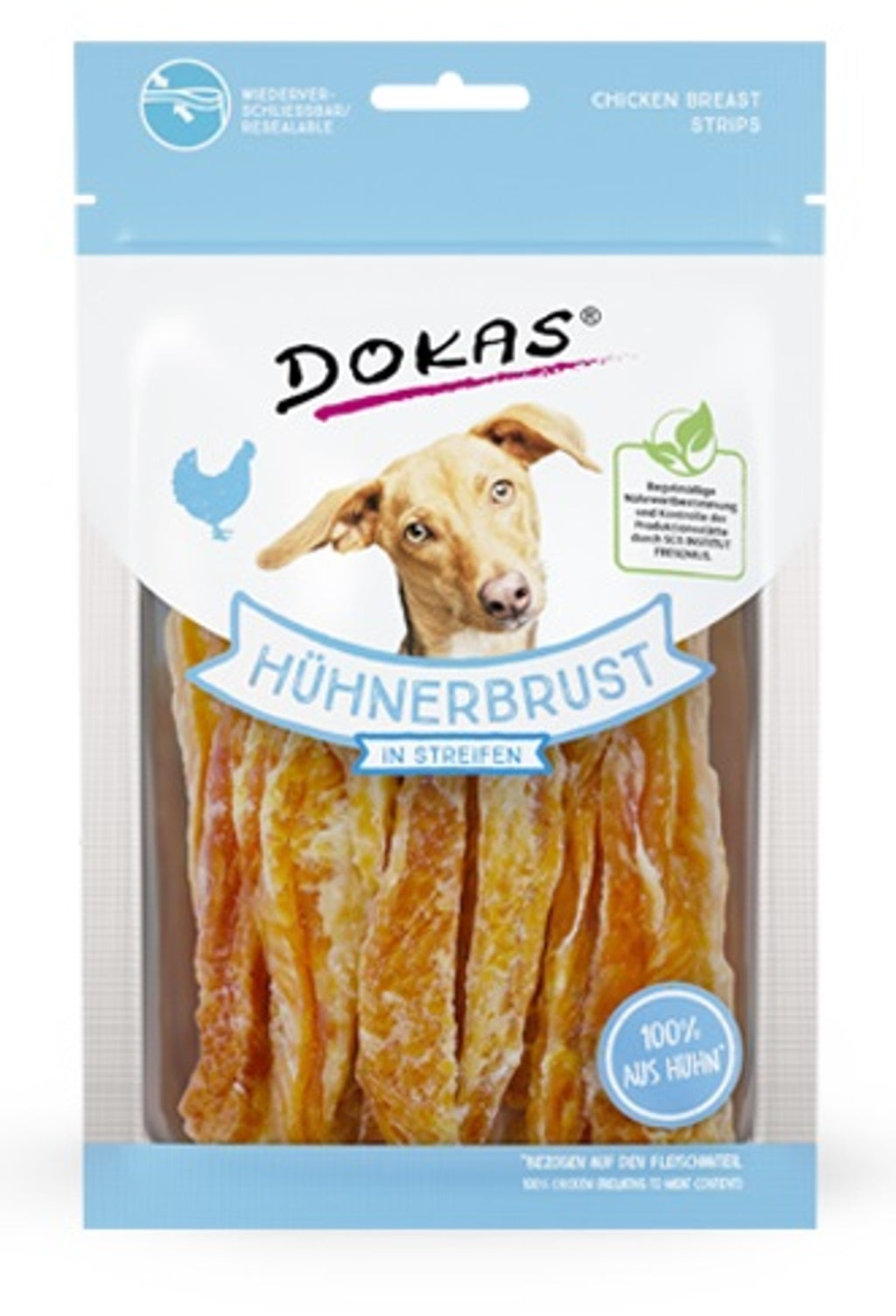 Tiras de pechuga de pollastre per a gos 70 g