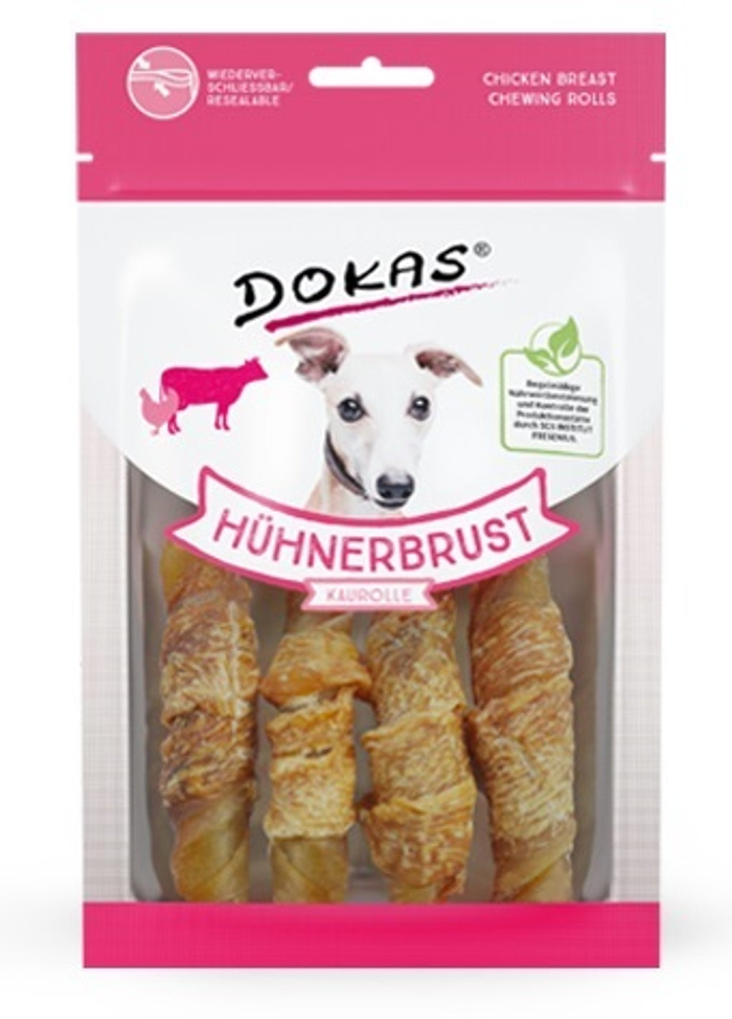 Rollos de pechuga de pollastre per a gos 90 g