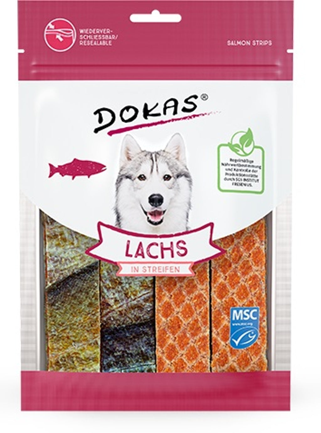 Tiras de salmó per a gos 100 g