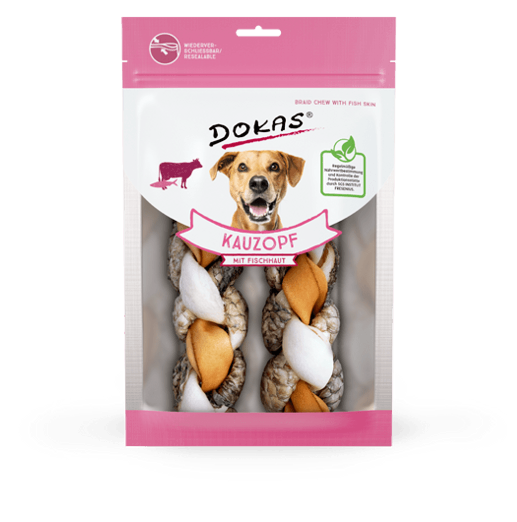 Trenzas de buey con piel de pescado para perro 120 Imagen principal del producto