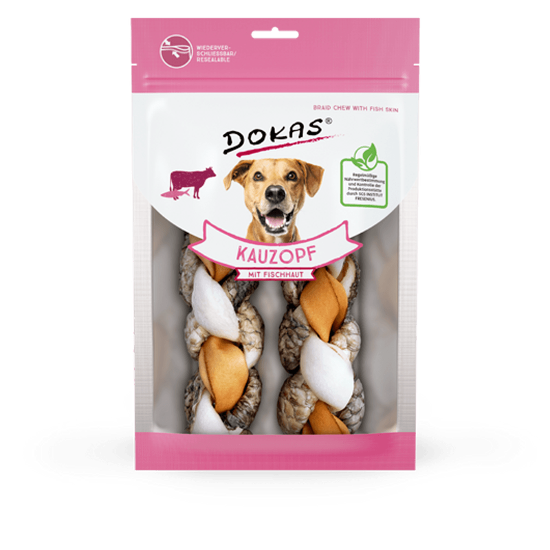 Trenzas de buey con piel de pescado para perro 120 Imagen principal del producto