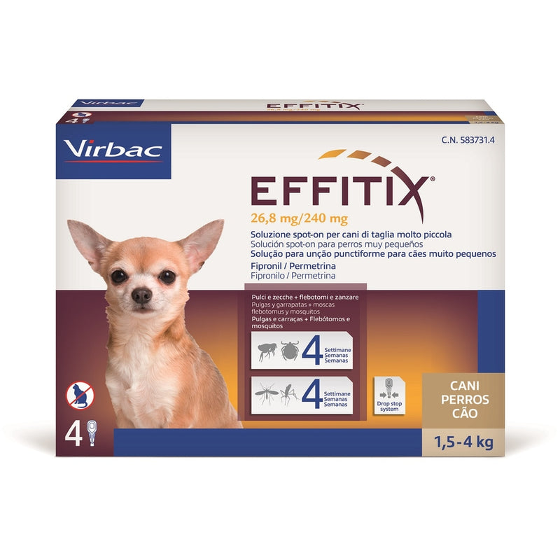 Effitix spot-on perro 26,8mg 1,5-4kg 4pipetas
