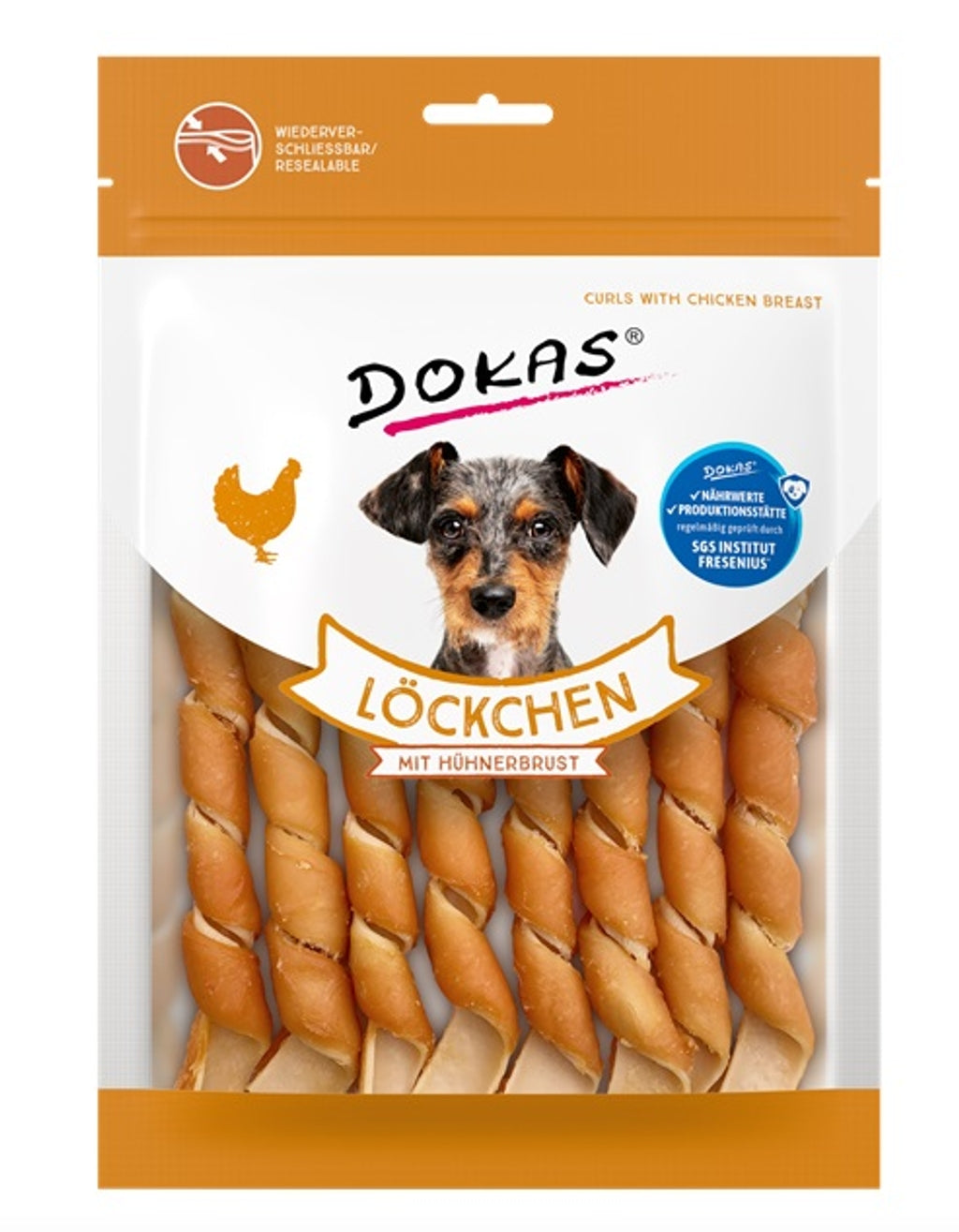 espirales con pechuga de pollo para perro 120gr Imagen principal del producto