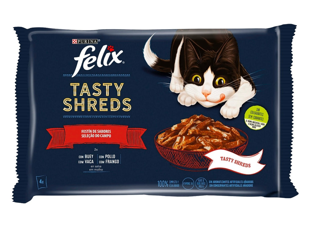 tasty shreds pollastre i bou 4x80 g
