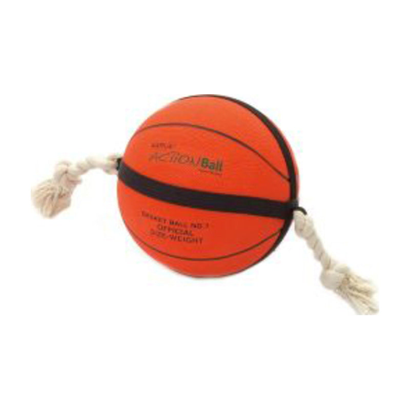 Flamingo Action Ball pelota de baloncesto naranja con cuerdas para perros