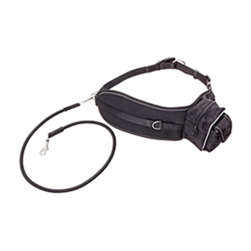 Flamingo Doggy Jogger cinturón negro con correa elástica para correr con perros Imagen principal del producto
