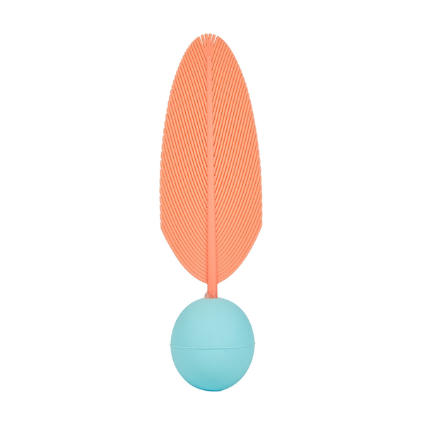 Freedog Bounce Feather juguete de silicona con plumas para gatos, color rojo