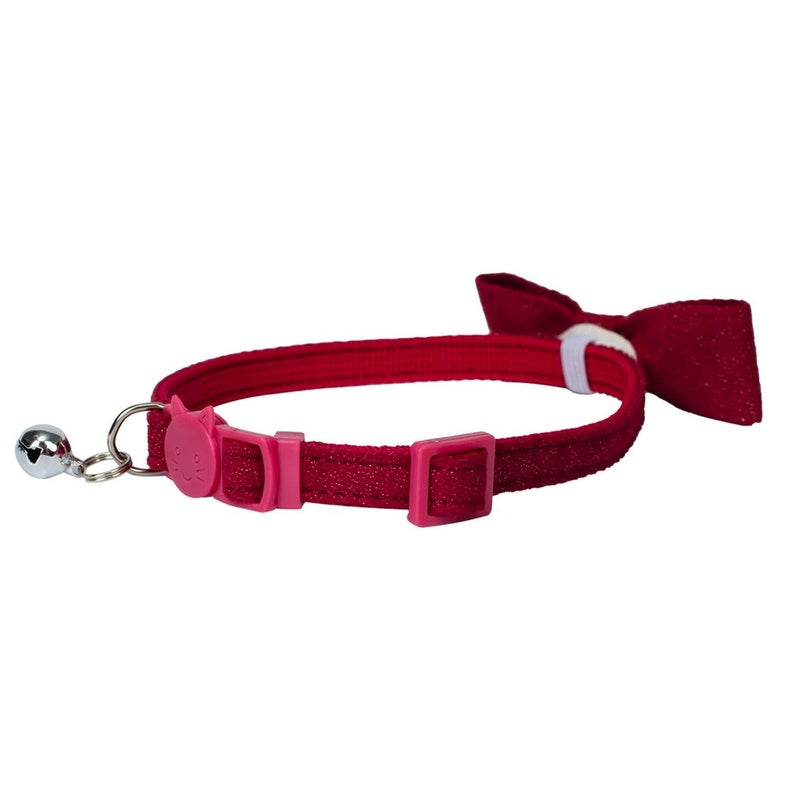 collaret gat cascabel amb pajarita vermell vino 10 mm x Imatge principal del producte