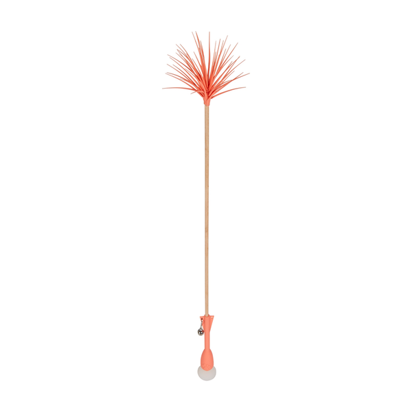 Freedog Meadow XL Feather juguete con ventosa para gatos 48 cm, color coral