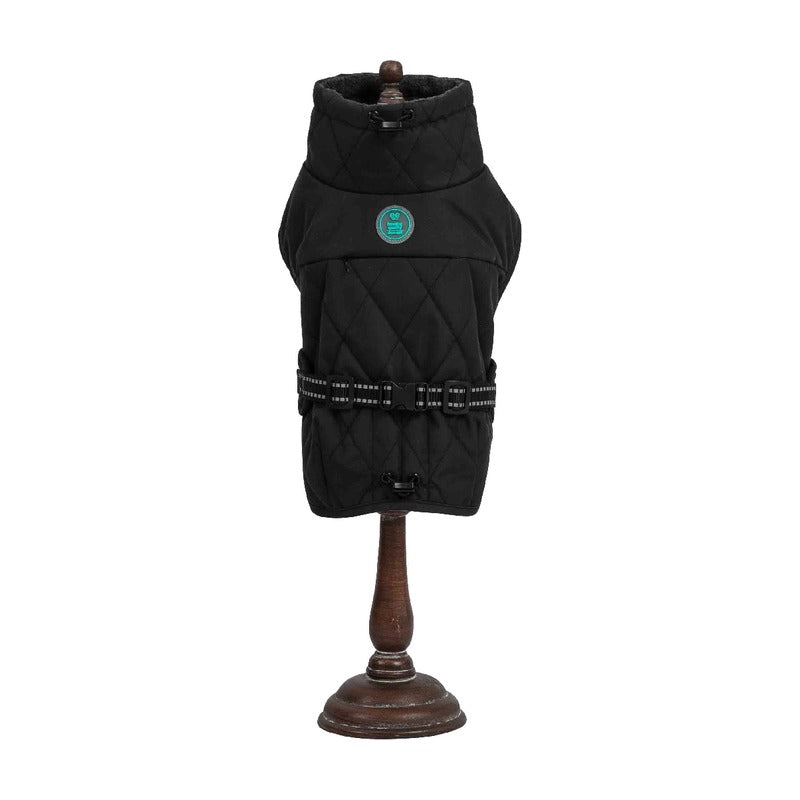 Freedog Abrigo Impermeable Oymyakon Negro con Arnés Incorporado