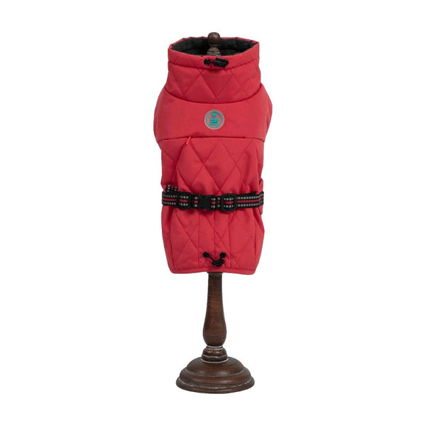 Freedog Abrigo Impermeable Oymyakon Rojo con Arnés Incorporado