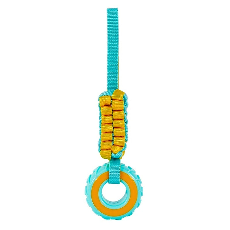 mordedor kinzo rueda amarillo y turquesa 30x8,3x4c Imagen principal del producto