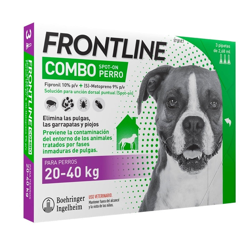 Frontline Combo perro 20-40kg 3 pipetas