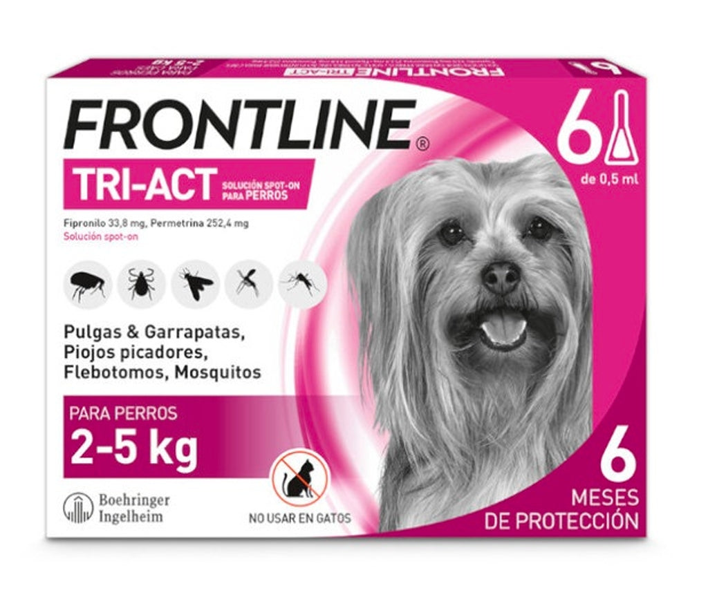 Boehringer Frontline Tri-Act Pipetas Antiparasitarias para perros (2-5kg) Imagen secundaria del producto