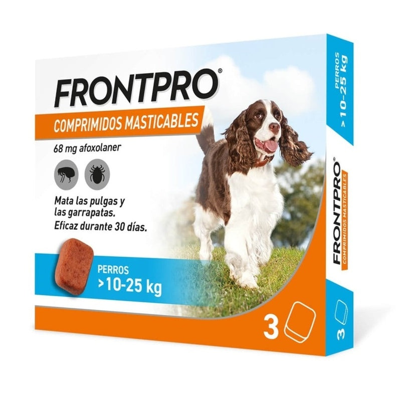 Frontpro 3 comprimidos masticables 68mg 10-25kg