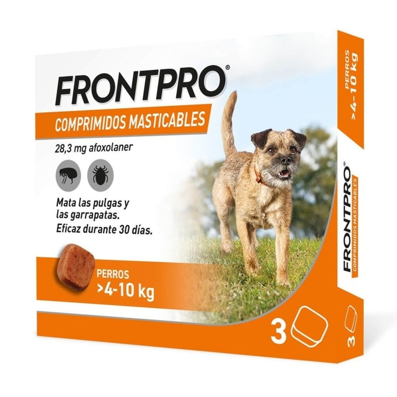 Frontpro 3 comprimidos masticables 28mg 4-10kg