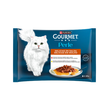 Gourmet Purina Gato Perle Delicias Salsa Pollo Buey (4un)